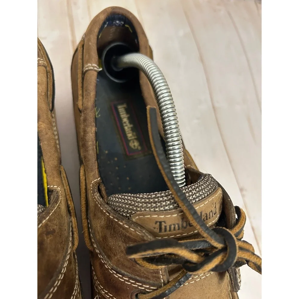 Timberland Kiawah Bay Men's Size 12M Tan All Leather2 Eye  Boat Shoes 71021